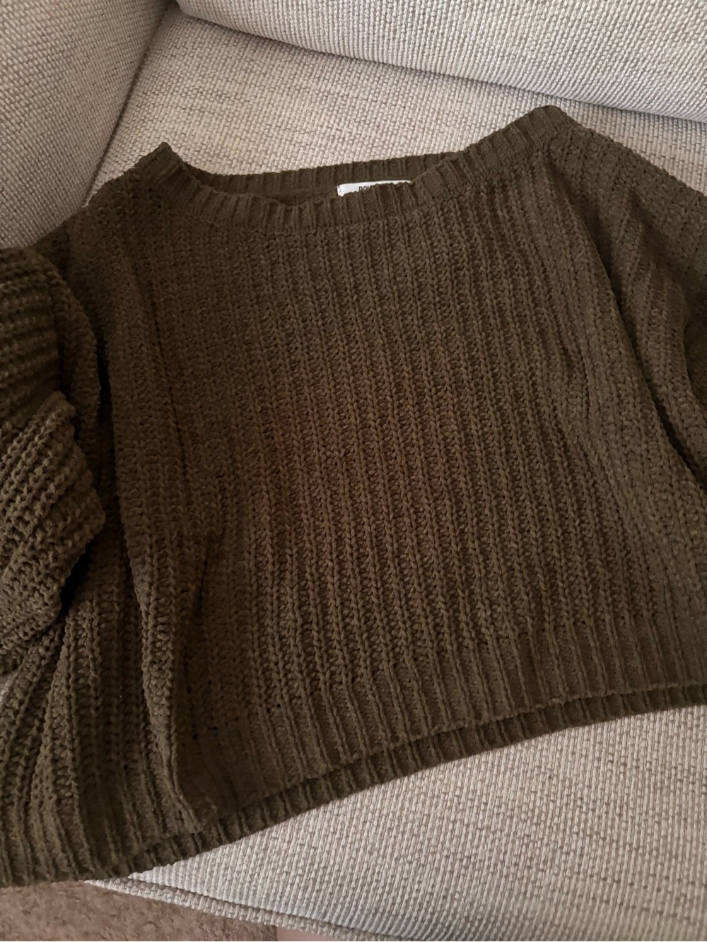 Double Zero Olive Ribbed Crewneck Sweater